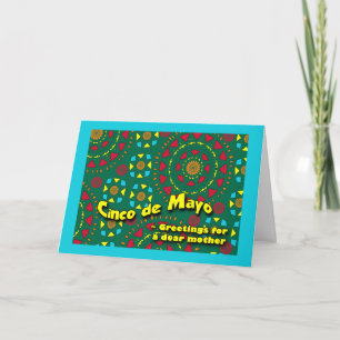 Carte Cinco de Mayo pour Mère, Conception de mosaïque co
