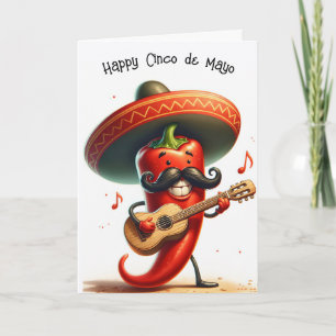 Carte Cinco de Mayo Red Chili Pepper Musicien