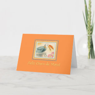 Carte Cinco de Mayo Toucan sur Orange en espagnol