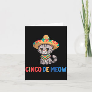 Carte Cinco De Meow Drôle Chapeau Chat Cinco De Mayo