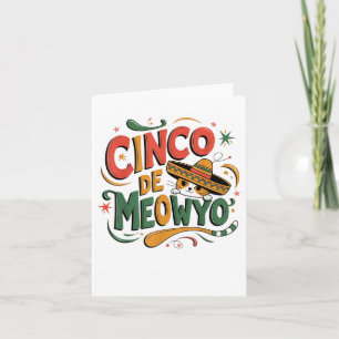 Carte Cinco De Meow Drôle Chat Sombrero Fiesta Humour Ch