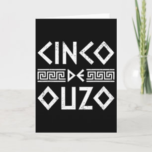 Carte Cinco De Ouzo Rétro Drôle de Pâques Grecque Cinco 