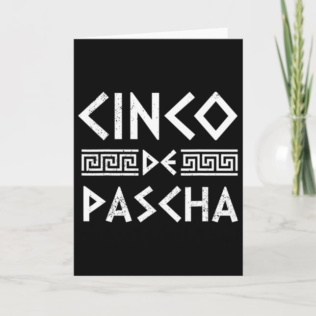 Carte Cinco De Pascha Drapeau Grèce Drôle Pâques Grec Ci (Devant)