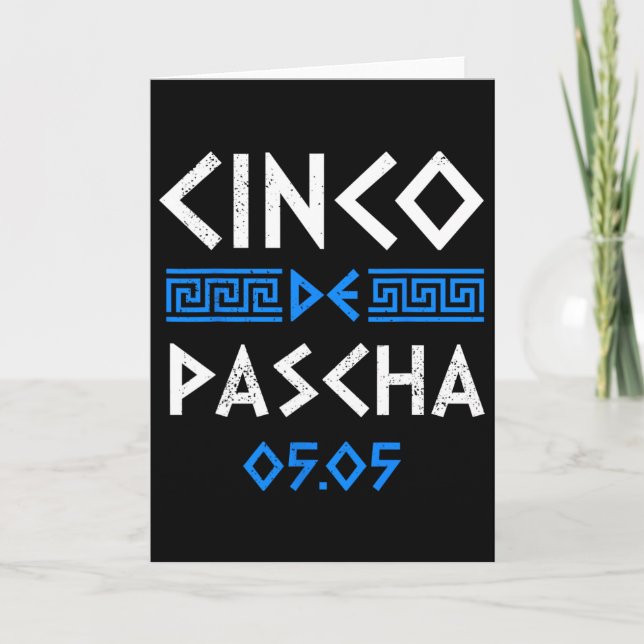 Carte Cinco De Pascha Drapeau Grèce Drôle Pâques Grec Ci (Devant)