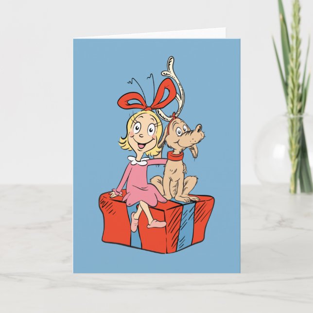 Carte Cindy Lou Who et Max dans un Cadeau (Devant)