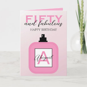 Carte Cinquante ans et merveilleux parfum rose d'anniver