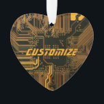 Carte circuit orange PCB personnalisée geek Out<br><div class="desc">Cadeaux de circuits imprimés personnalisés pour les geeks ou cadeaux pour les nerds. En voici un pour l'Ordinateur Nerd ou Geek en chacun de nous. Geek Sortez votre Nerd avec cette carte de circuit électronique PCB personnalisée. Il s'agit d'une image de fond d'une carte de circuit imprimé ou d'une carte...</div>