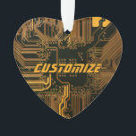 Carte circuit orange PCB personnalisée geek Out<br><div class="desc">Cadeaux de circuits imprimés personnalisés pour les geeks ou cadeaux pour les nerds. En voici un pour l'Ordinateur Nerd ou Geek en chacun de nous. Geek Sortez votre Nerd avec cette carte de circuit électronique PCB personnalisée. Il s'agit d'une image de fond d'une carte de circuit imprimé ou d'une carte...</div>