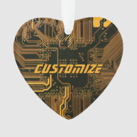 Carte circuit orange PCB personnalisée geek Out