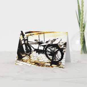 Carte Circuler mon vélo - sépia retro look