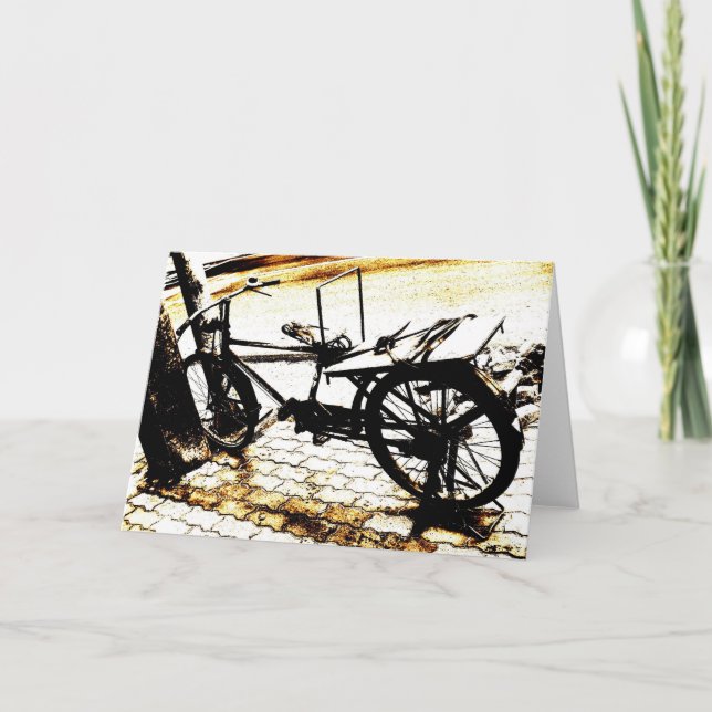 Carte Circuler mon vélo - sépia retro look (Devant)