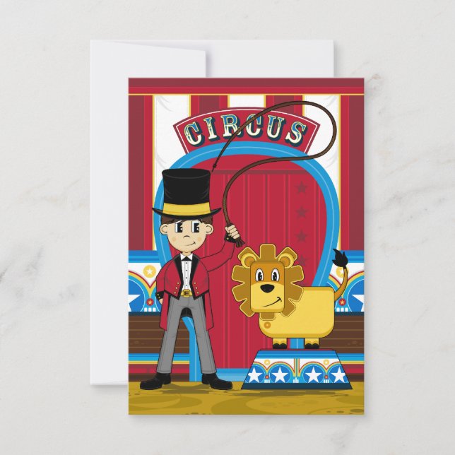Carte Circus Ringmaster et Lion RSVP (Devant)