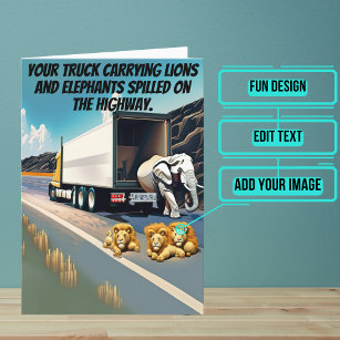 Carte Circus Spill Truck Driver Drôle Anniversaire