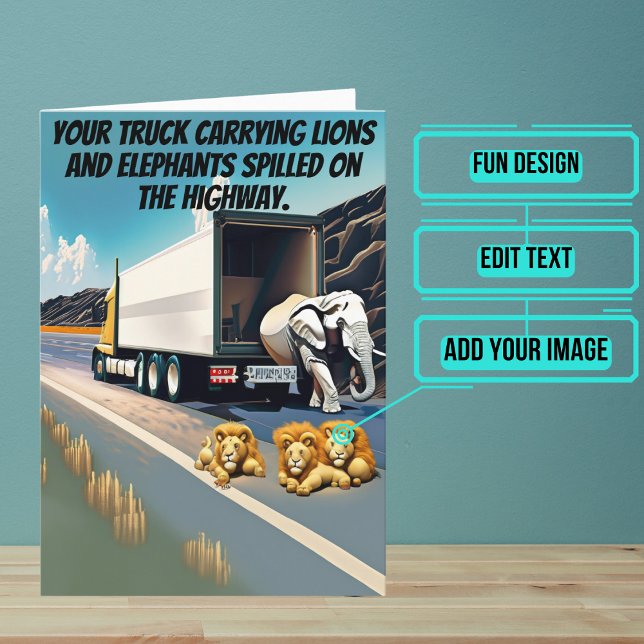 Carte Circus Spill Truck Driver Drôle Anniversaire (This fun card is specifically for the truck driver friend in your life.)