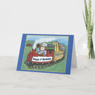 Carte Circus Train 1er Anniversaire