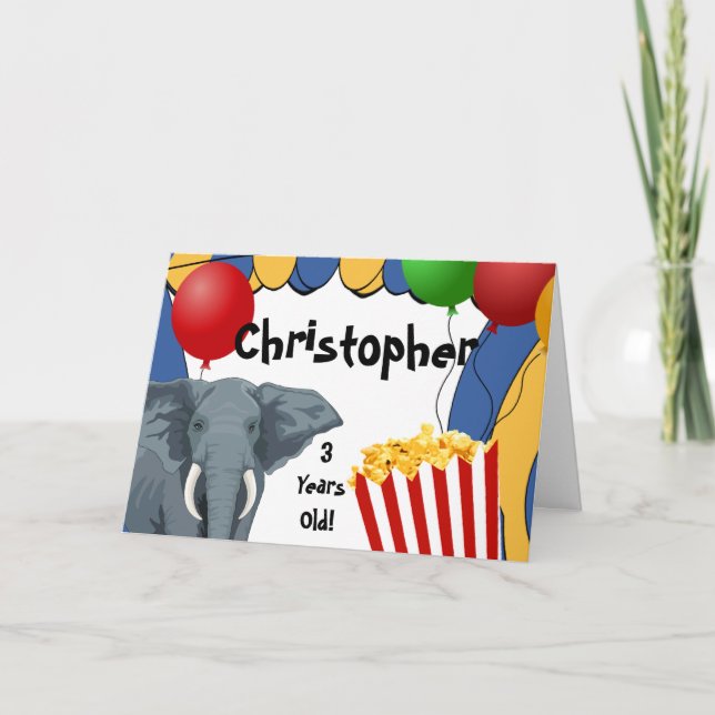 Carte Cirque Carnaval Personnalisé Anniversaire (Devant)