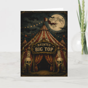 Carte Cirque hanté de l'Halloween vintage Big Top