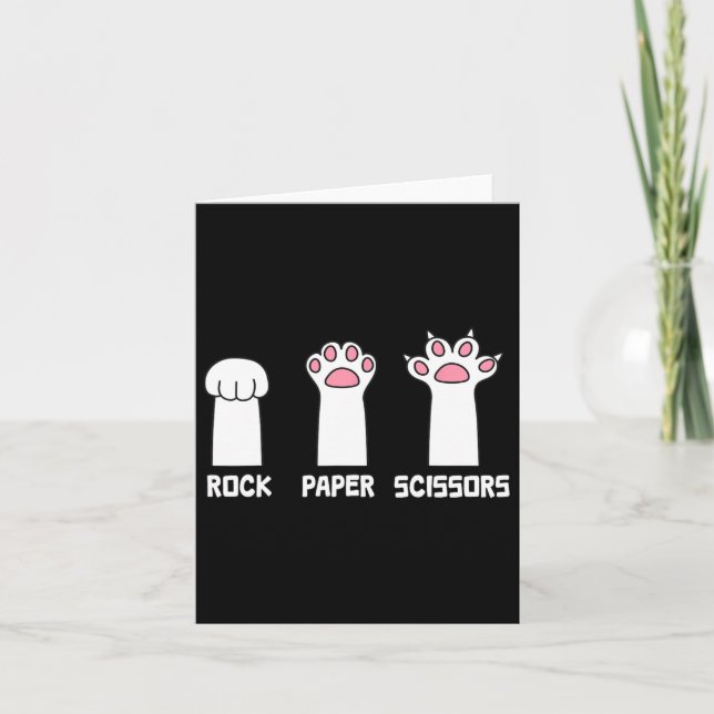 Carte Ciseaux Papier Rocher Pâtes de chat Jeu mignonne P (Devant)