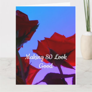 Carte Citation 80 Ans Anniversaire Photo Rose