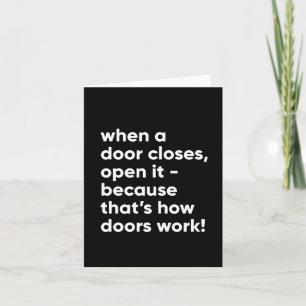 Carte Citation amusante inspirationnelle en noir et blan