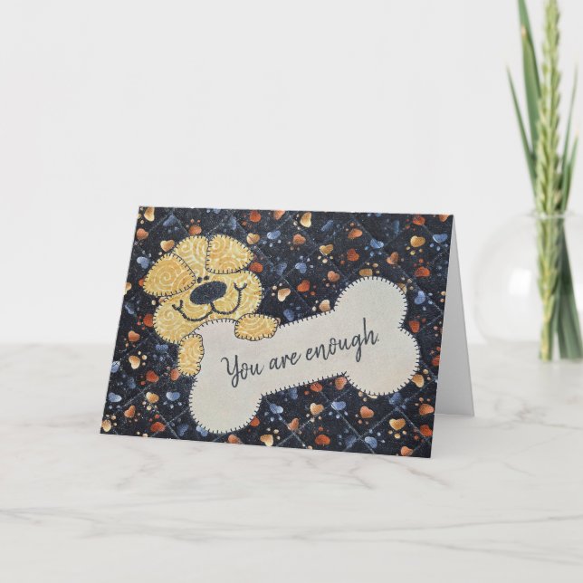 Carte Citation avec chien et os (Devant)