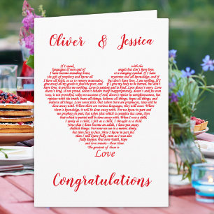 Carte Citation biblique pour mariage 1 Corinthiens 13 Am