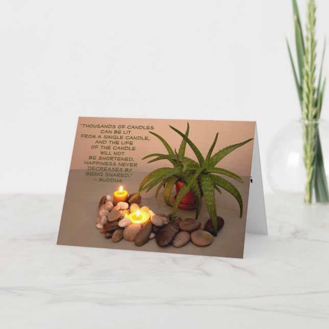 Carte Citation Bouddha Motivationnelle Personnalisée Vie (Devant)