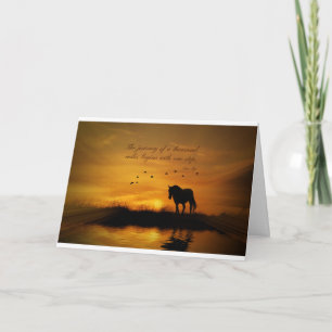 Carte Citation célèbre de Lao Tzu Encouragement Horse