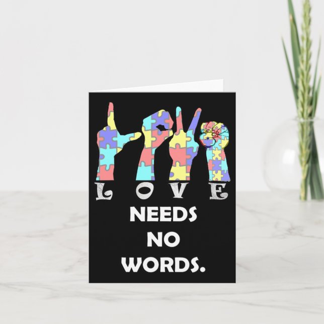 Carte Citation D'Acceptation Asl Love N'A Pas Besoin De  (Devant)