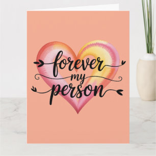Carte Citation d'amour à l'aquarelle : « À jamais ma per