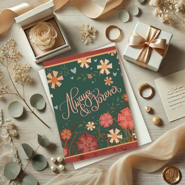 Carte Citation d'amour élégante florale toujours et pour (Créateur téléchargé)