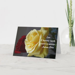Carte Citation d'amour : Joyeux anniversaire+Rose jaune