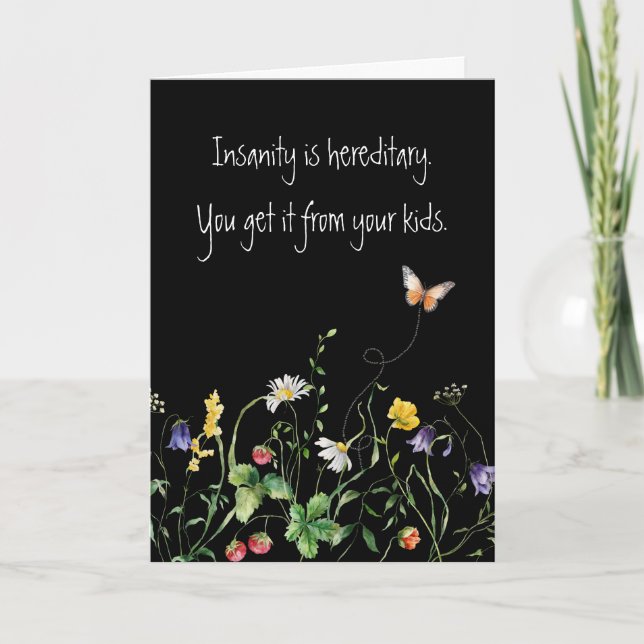 Carte Citation d'anniversaire amusante et Fleur sauvage (Devant)