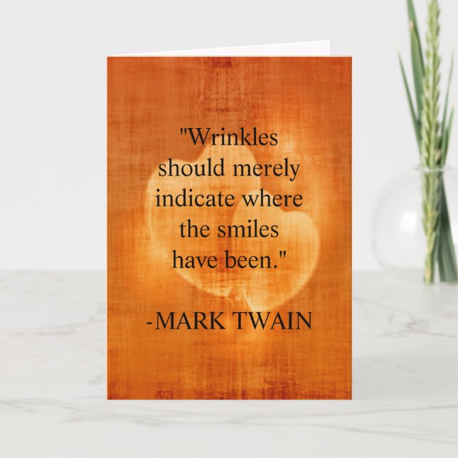 Carte Citation d'anniversaire de Mark Twain avec des cœu (Devant)