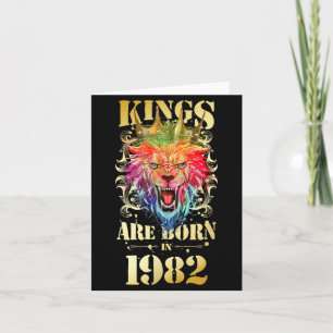Carte Citation d'anniversaire Roi Couronne Lion né en 19