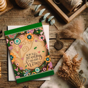 Carte Citation d'arbre floral se promenant mutuellement 