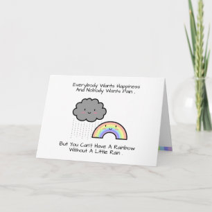 Carte Citation de bonheur de nuage de pluie arc-en-ciel 