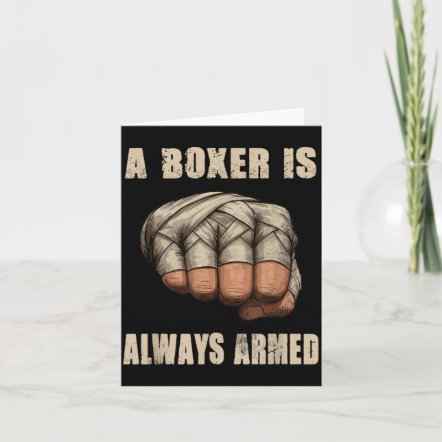 Carte Citation de boxe vintage entraînement de combattan (Devant)