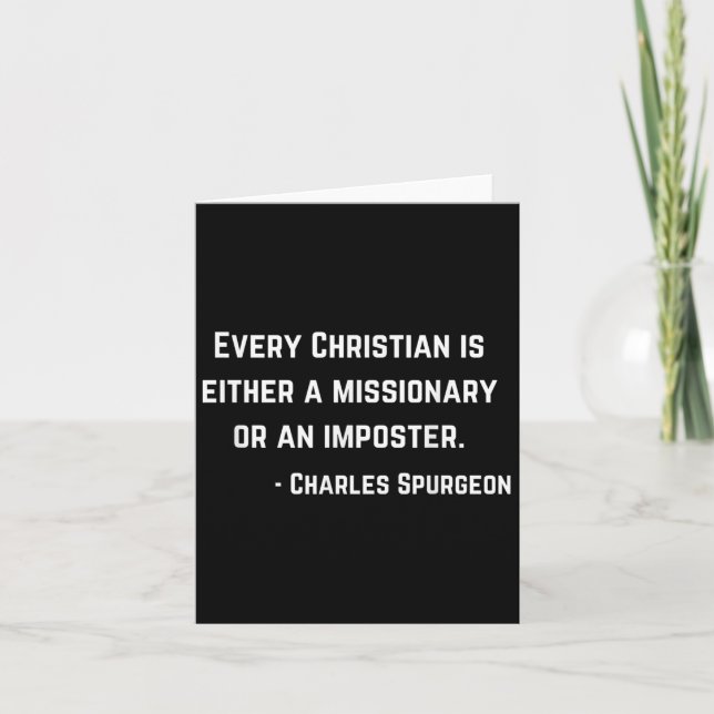 Carte Citation de Charles Spurgeon Missionnaire ou impos (Devant)