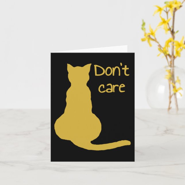 Carte Citation de chat qui s'en fiche Dessin Vectoriel D (Fleur jaune)