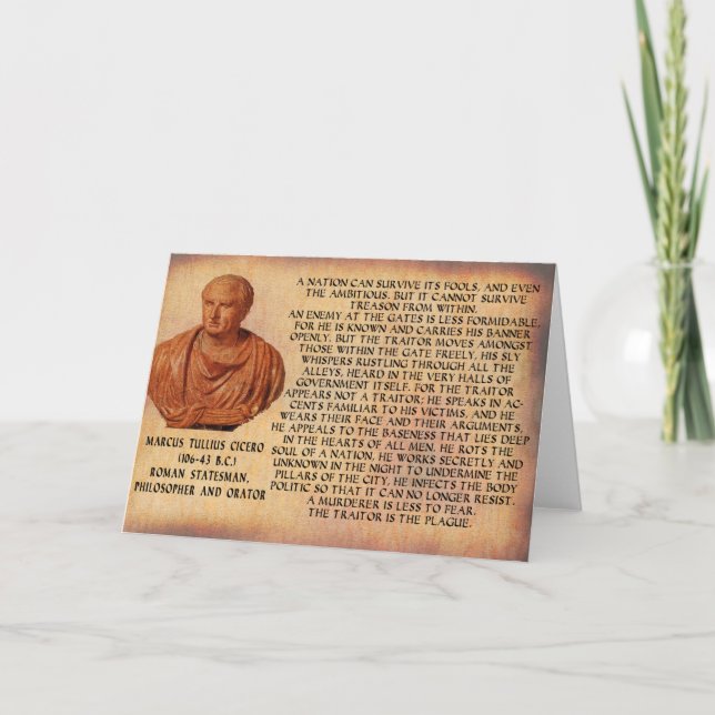 CARTE CITATION DE CICERO - LA NATION NE PEUT PAS (Devant)