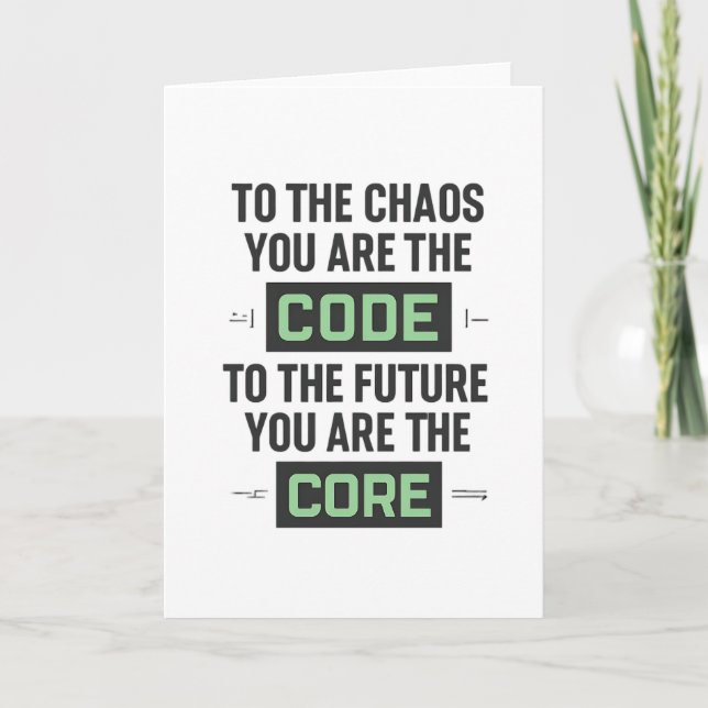Carte Citation de codage Inspiration - Code et coeur (Devant)