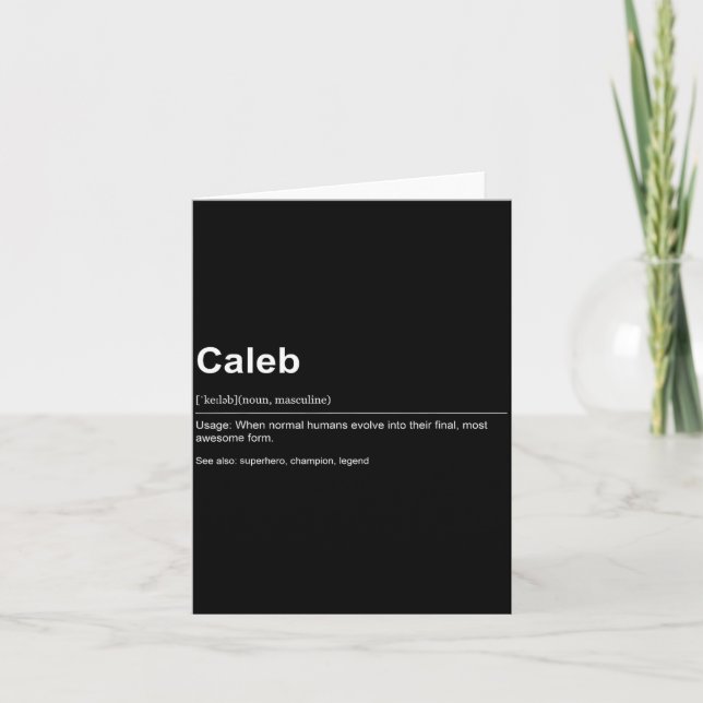 Carte Citation de définition amusante pour le nom Caleb  (Devant)