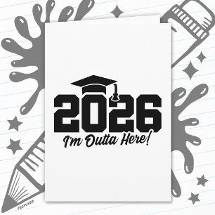 Carte Citation de fin d'études 2026 Je me tire d'ici