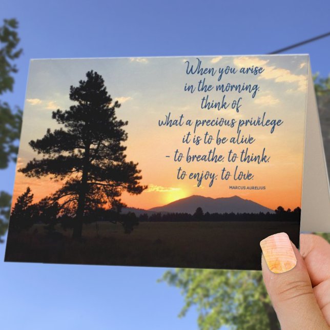 Carte Citation de gratitude de photo de lever du soleil  (Créateur téléchargé)