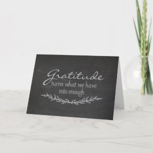 Carte Citation de gratitude sur tableau noir