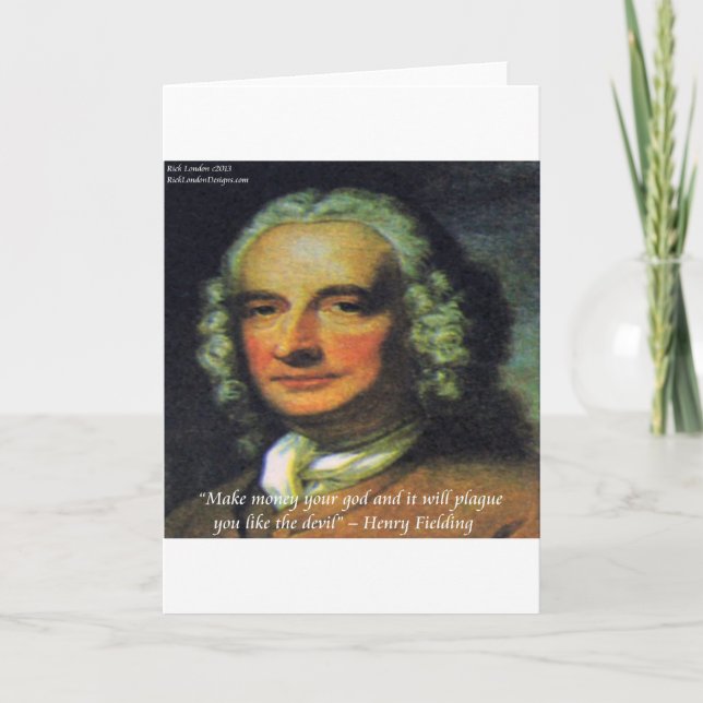 Carte Citation de Henry Fielding "Si l'argent est votre  (Devant)