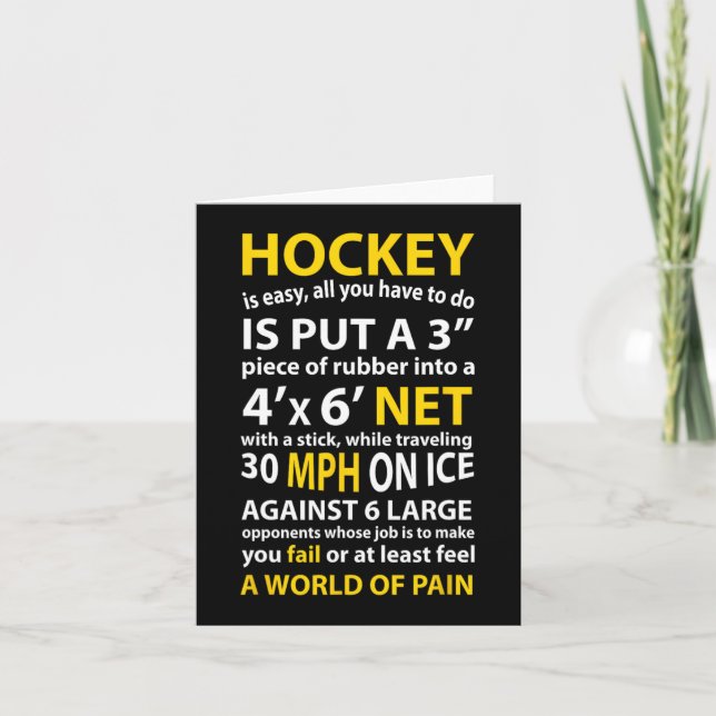 Carte Citation De Hockey Le Hockey Est Un Cadeau Facile  (Devant)