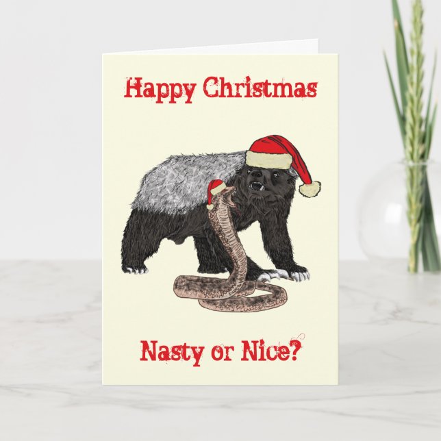 Carte Citation de Honey Badger Snake Funny Festin Nasty  (Devant)