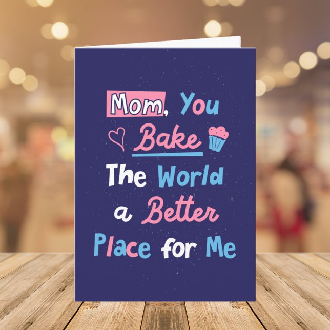 Carte Citation de la fête des mères Baker Maman Chef (Close up)